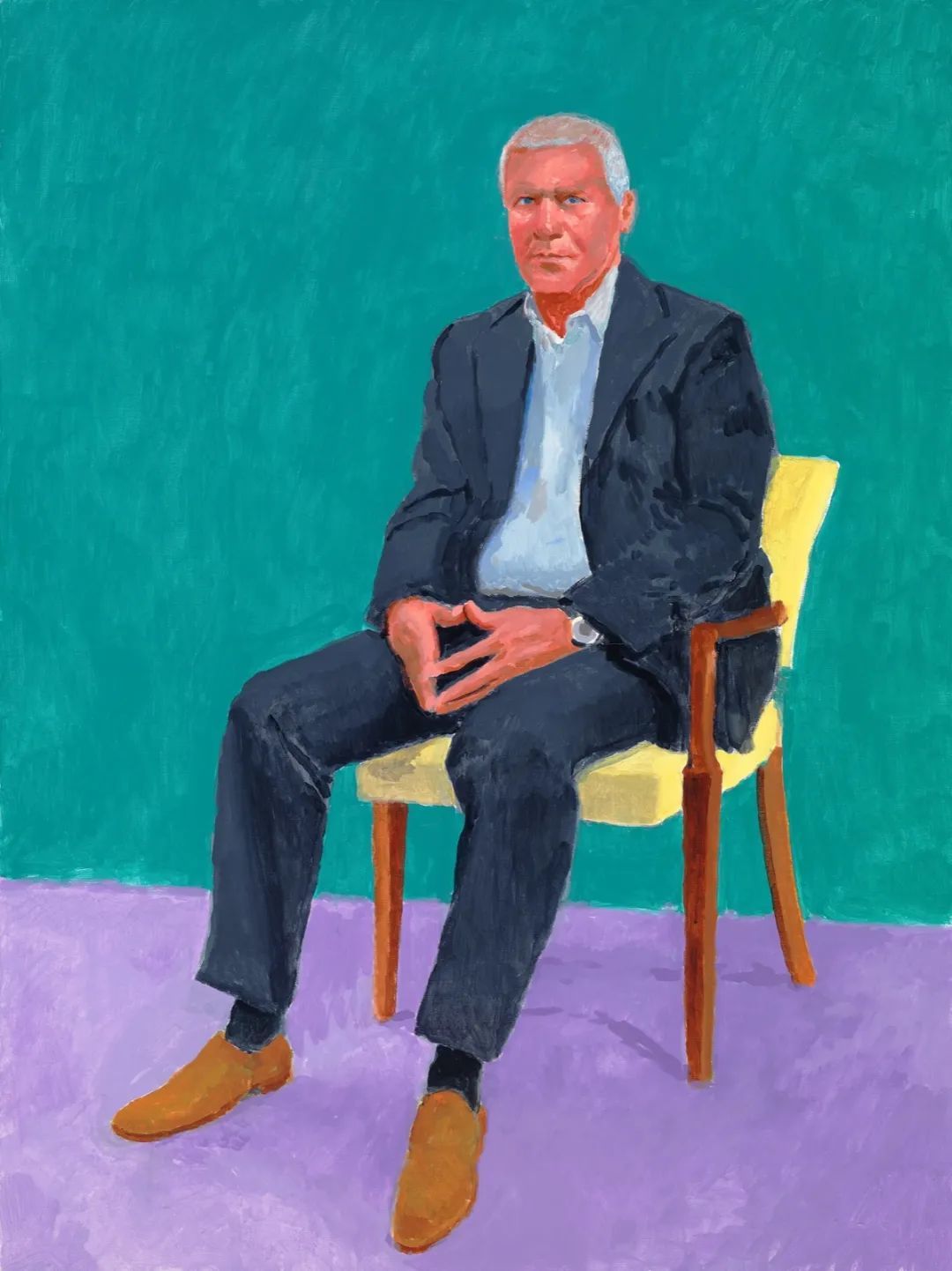 ▲英国画家大卫·霍克尼（David Hockney）在2013年为高古轩所绘肖像。