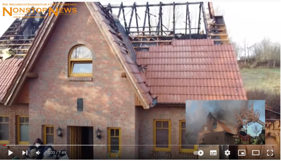 米哈尔斯基家被烧毁的房屋外观。
