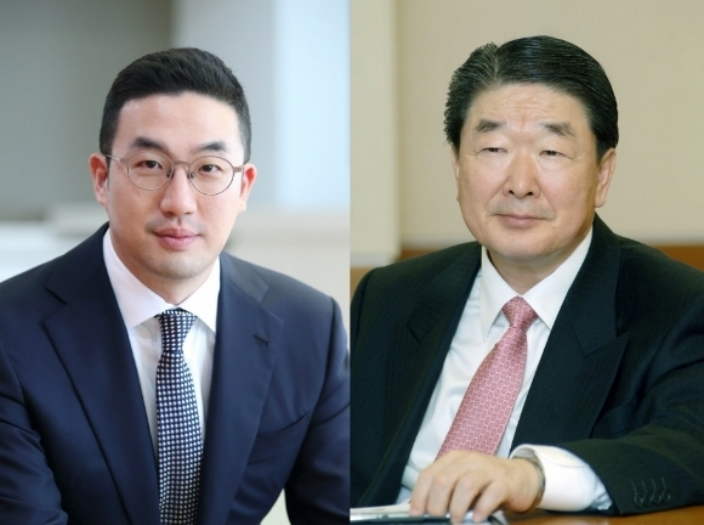 LG第四代领导人具光谟和其亲叔叔具本俊；图源：the Korea Herald