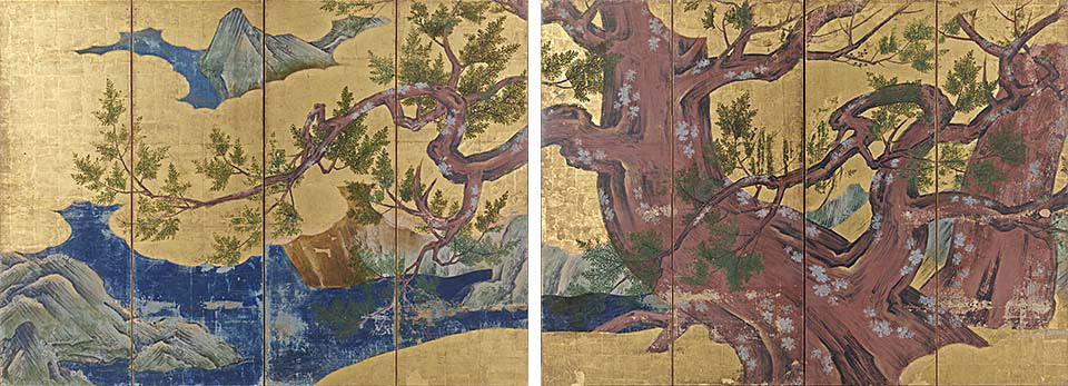 狩野永德 《桧图屏风》 安土桃山时代&middot;16世纪