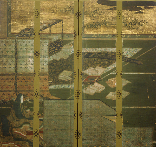 《源氏物语图屏风（初音、若菜上）》17世纪