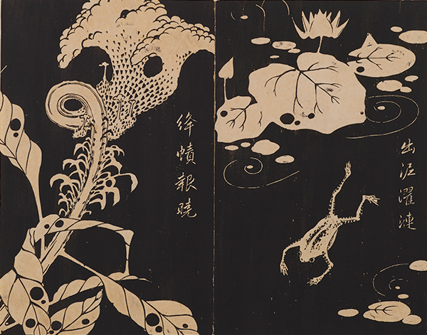 《玄圃瑶华》（绣球花・野葵、石竹・梅花藻、睡莲・鸡冠花、葫芦・夹竹桃、蓟・粟、芜菁・凤仙花） 1768年