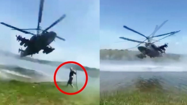 实拍：俄军直升机极限“漂移” 乌克兰居民围观尖叫