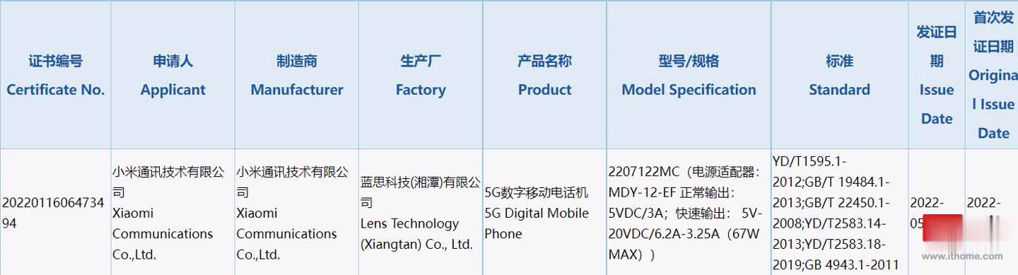 小米2207122MC新机