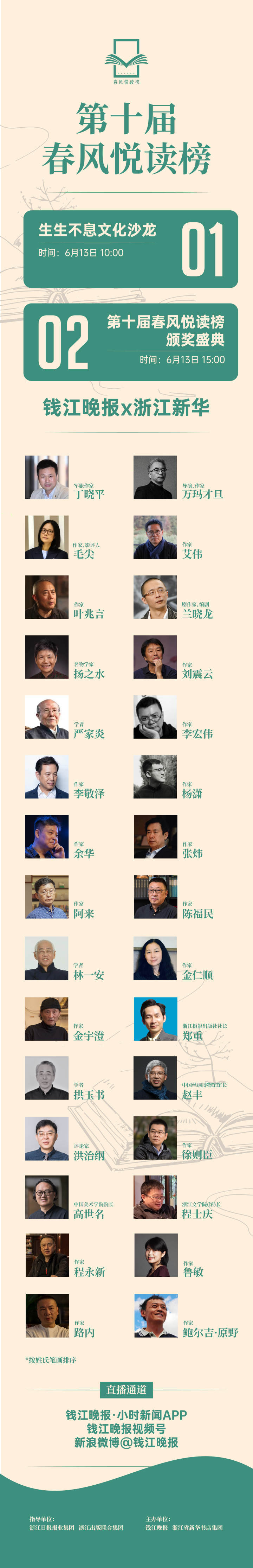 余华、刘震云、扬之水、金仁顺、叶兆言……6月13日春风悦读榜与你十年相约