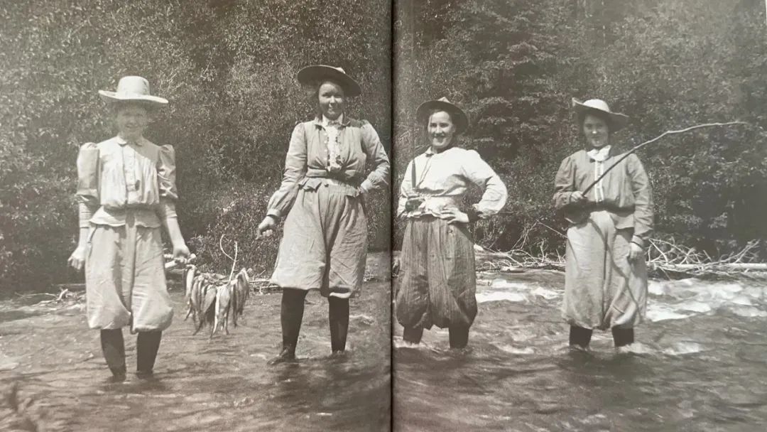 1915年，四位钓鱼的女性。图/美国蒙大拿州落基山脉博物馆
