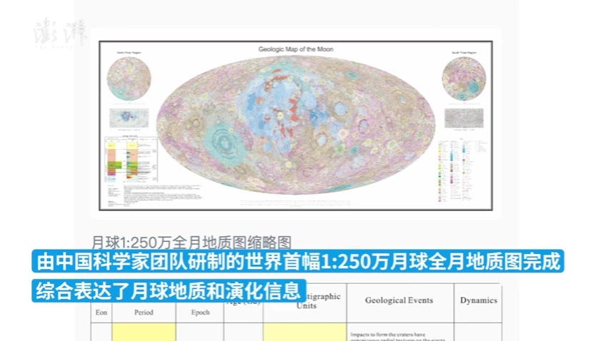 世界首幅1:250万月球全月地质图完成