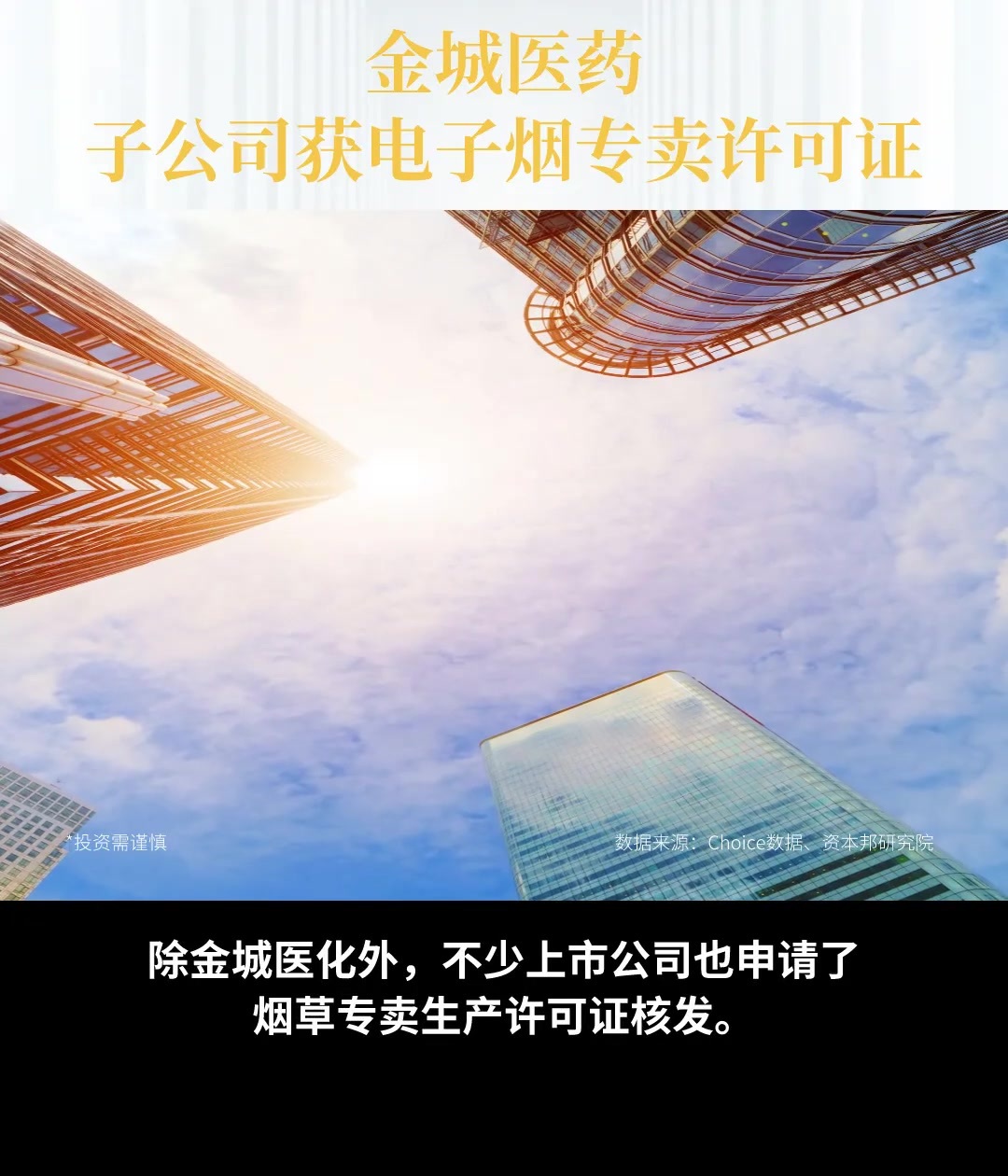 今日a股02金城医药子公司获电子烟专卖许可证