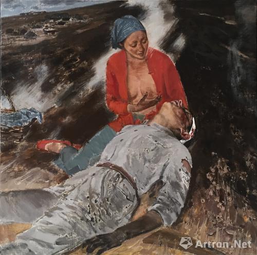 图6《红嫂》毛岱宗 200x200cm油画 2013年作