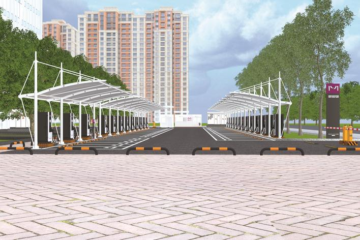 长沙县市民服务中心停车场充电桩项目效果图。项目方供图