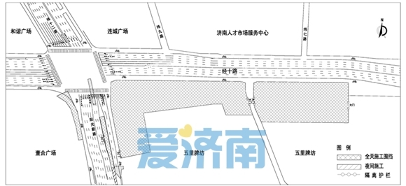 二期施工交通组织示意图（2022年7月16日—2022年8月15日）