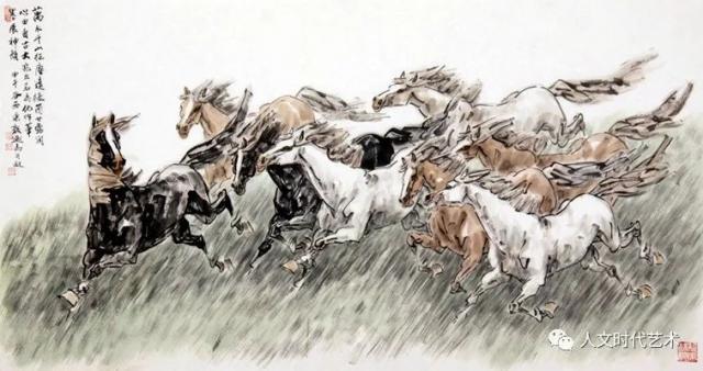 《八骏之万水千山》（138x69cm)
