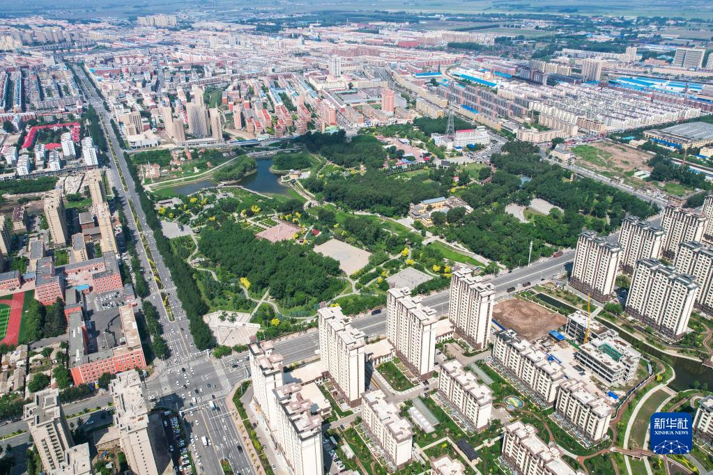 这是6月10日无人机拍摄的吉林省公主岭市城区。新华社记者 许畅 摄