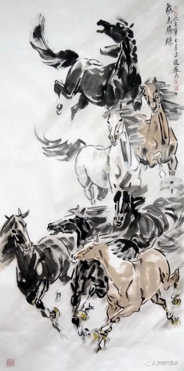 《龙马腾骧》（69x138cm)