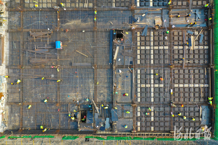2022年6月17日，在雄安新区大学园图书馆建设如火如荼。河北日报记者史晟全摄