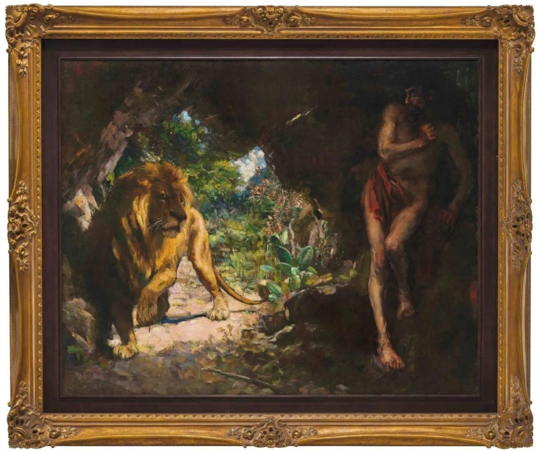 图1《奴隶与狮》徐悲鸿 1924年 123.3x152.8cm 油画