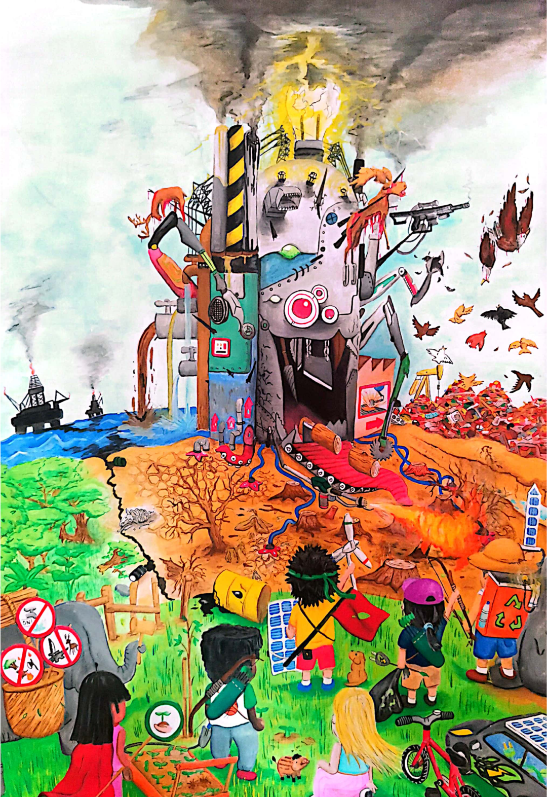 国际少儿环保公益绘画大赛获奖作品展明日开幕