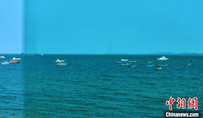 透过17路公交车窗，看见大海。　丁雷 摄