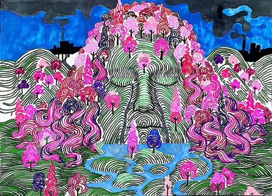 《大地母亲的眼泪》.刘希文 11岁 中国 新疆 特等奖