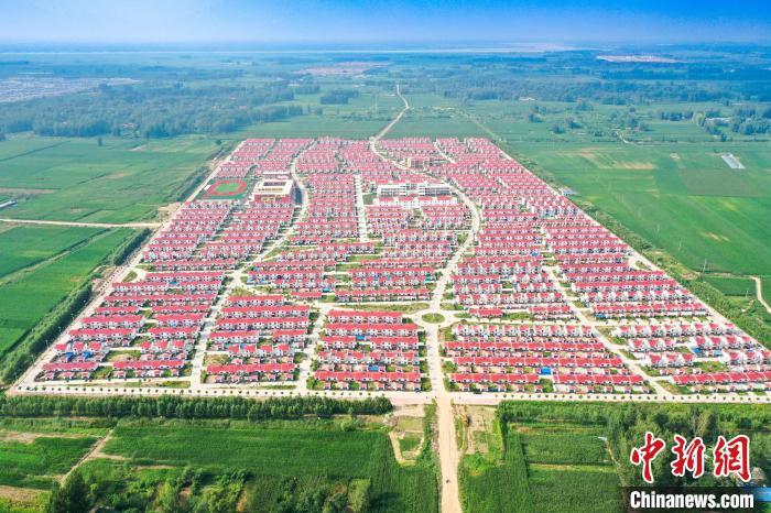 俯瞰菏泽长兴集乡村台。(资料图) 菏泽宣传部供图