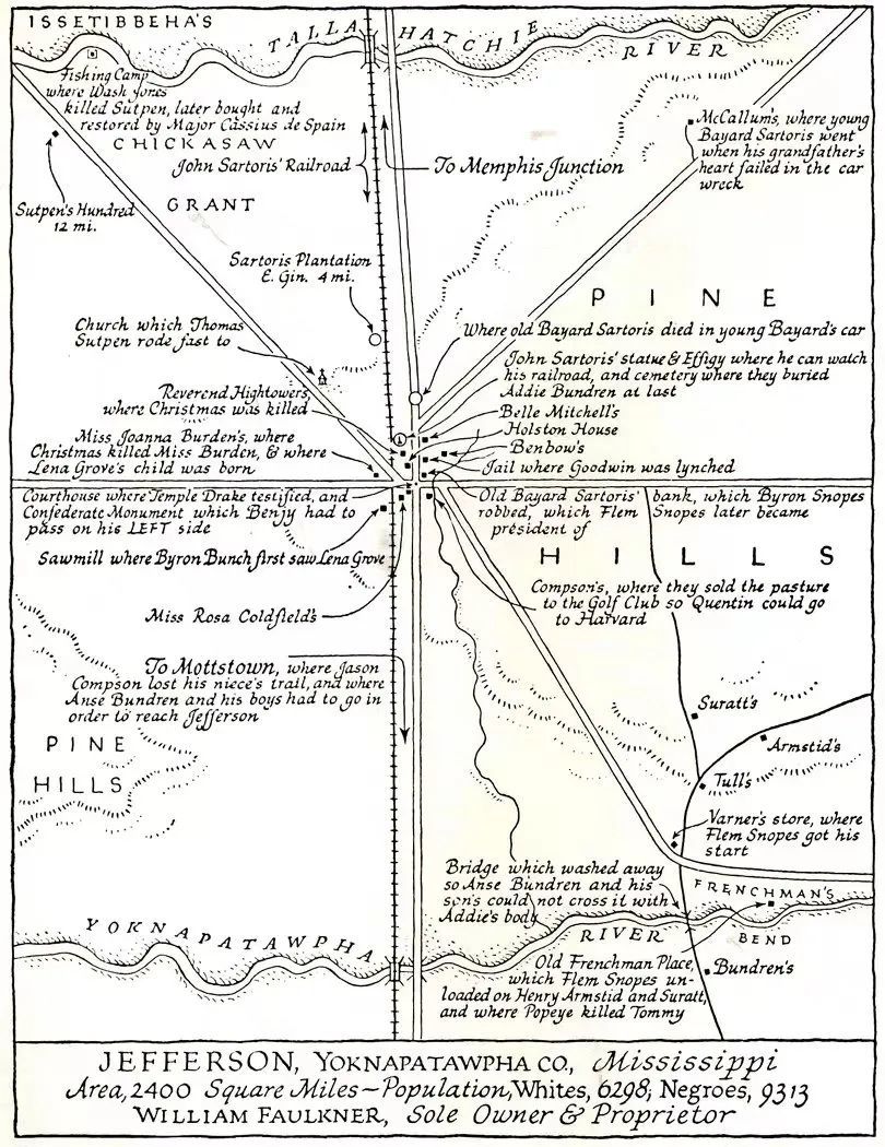 约克纳帕塔法世系地图。