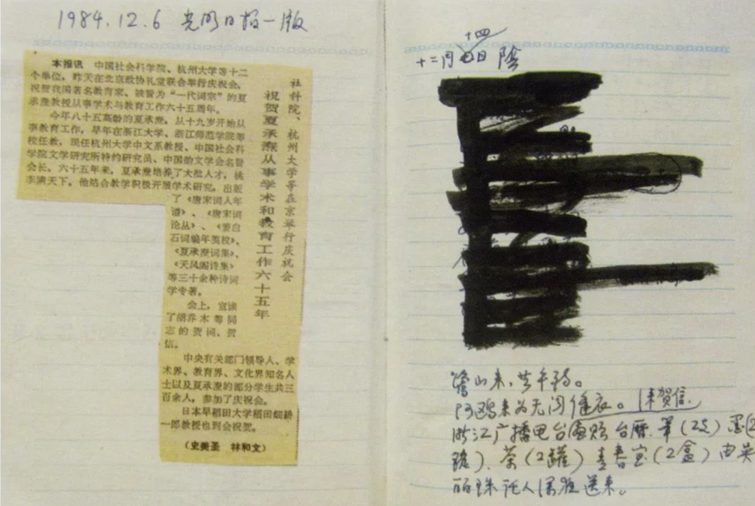 夏承焘1984年日记稿本（吴无闻代记）