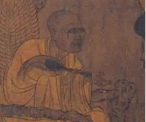 图4.台北故宫本《摹阎立本萧翼赚兰亭图》辩才局部