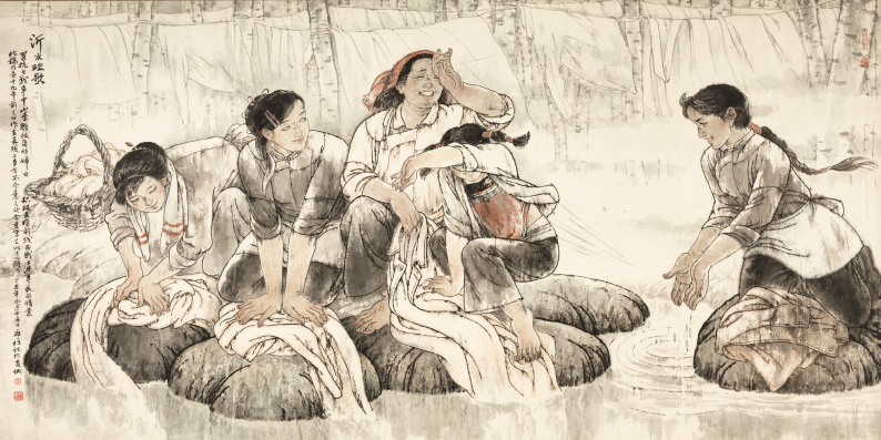 单应桂沂水欢歌140cm&times;245cm国画1979年