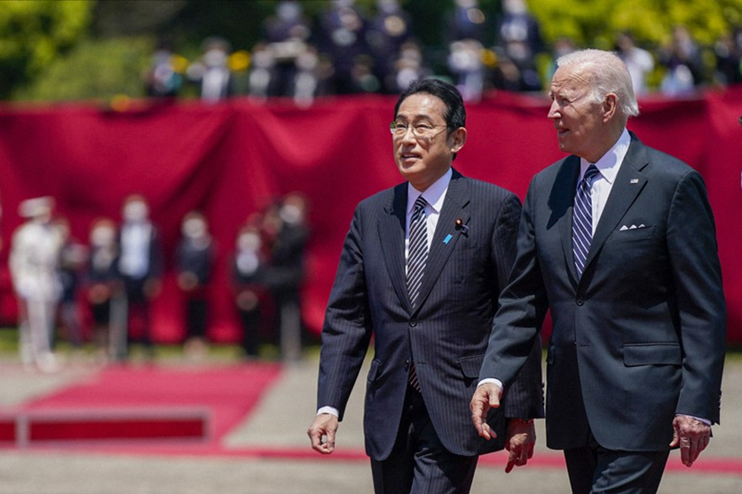 岸田文雄和拜登在首次东京面对面会谈后,表示同意加强两国联盟的实力和威慑;并谴责俄罗斯,承诺与志同道合的国家协调,继续对莫斯科实施制裁 图/美联社