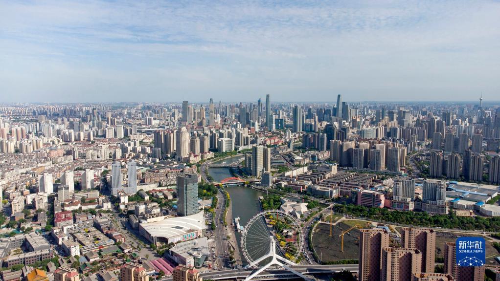 俯瞰天津市市区（2021年5月16日摄，无人机照片）。新华社记者 赵子硕 摄