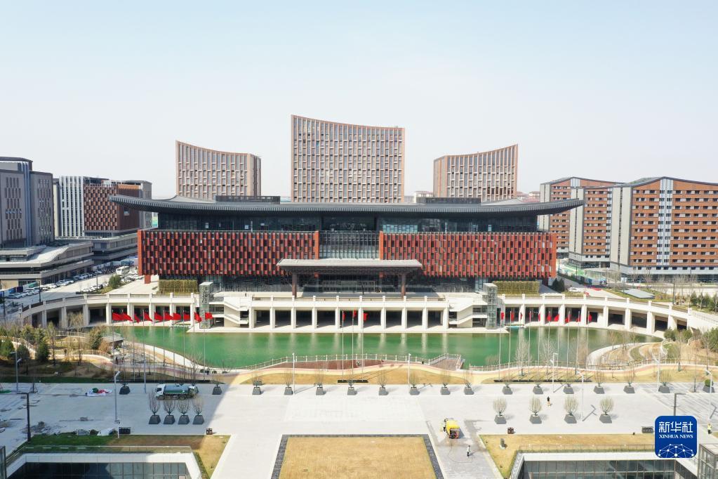 雄安新区商务服务中心（2022年3月28日摄，无人机照片）。新华社记者 朱旭东 摄