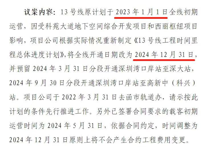 地铁13号线延期至2024年底开通？预留分段开通至深大站——凤凰网房产深圳