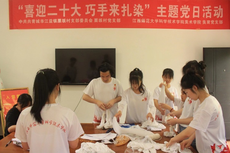 党建助力乡村振兴 江西师大科技学院大学生暑期实践队巧手绘秀美乡村