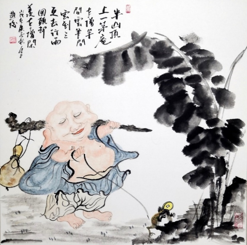 ▲半山顶上一茅庵，老僧半间云半间