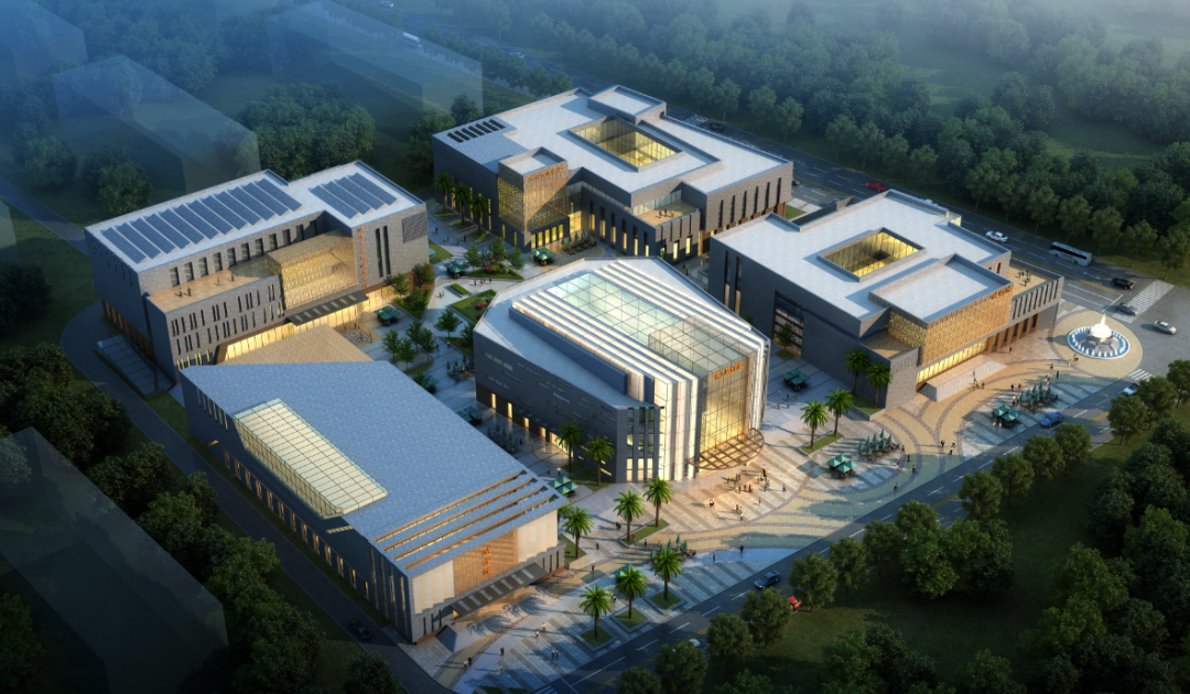 临泽县城市文化综合体鸟瞰图临泽县城市文化综合体是该县实施的公共