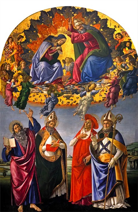 波提切利，《圣母加冕礼》，1490-1492年，佛罗伦萨乌菲兹美术馆藏