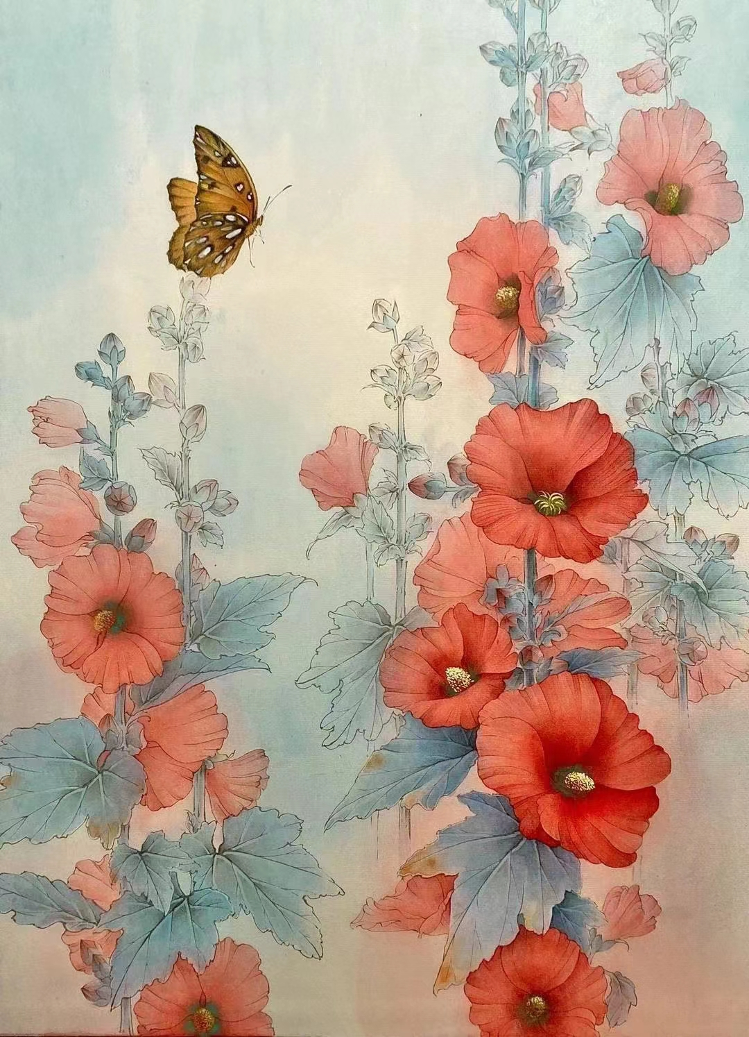 张明凯画 蜀 葵