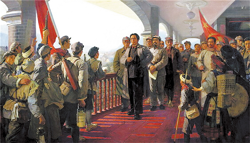 遵义会议(油画)。彭彬 绘