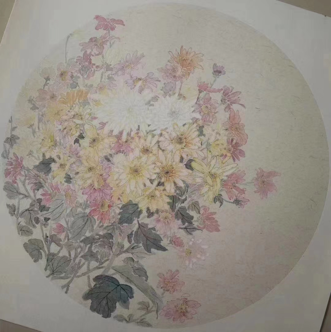 张明凯中国画 菊花