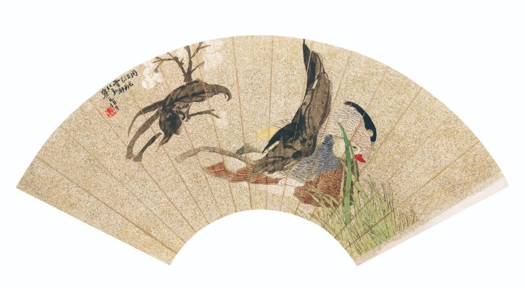 《鸳鸯双憩图》清 任颐