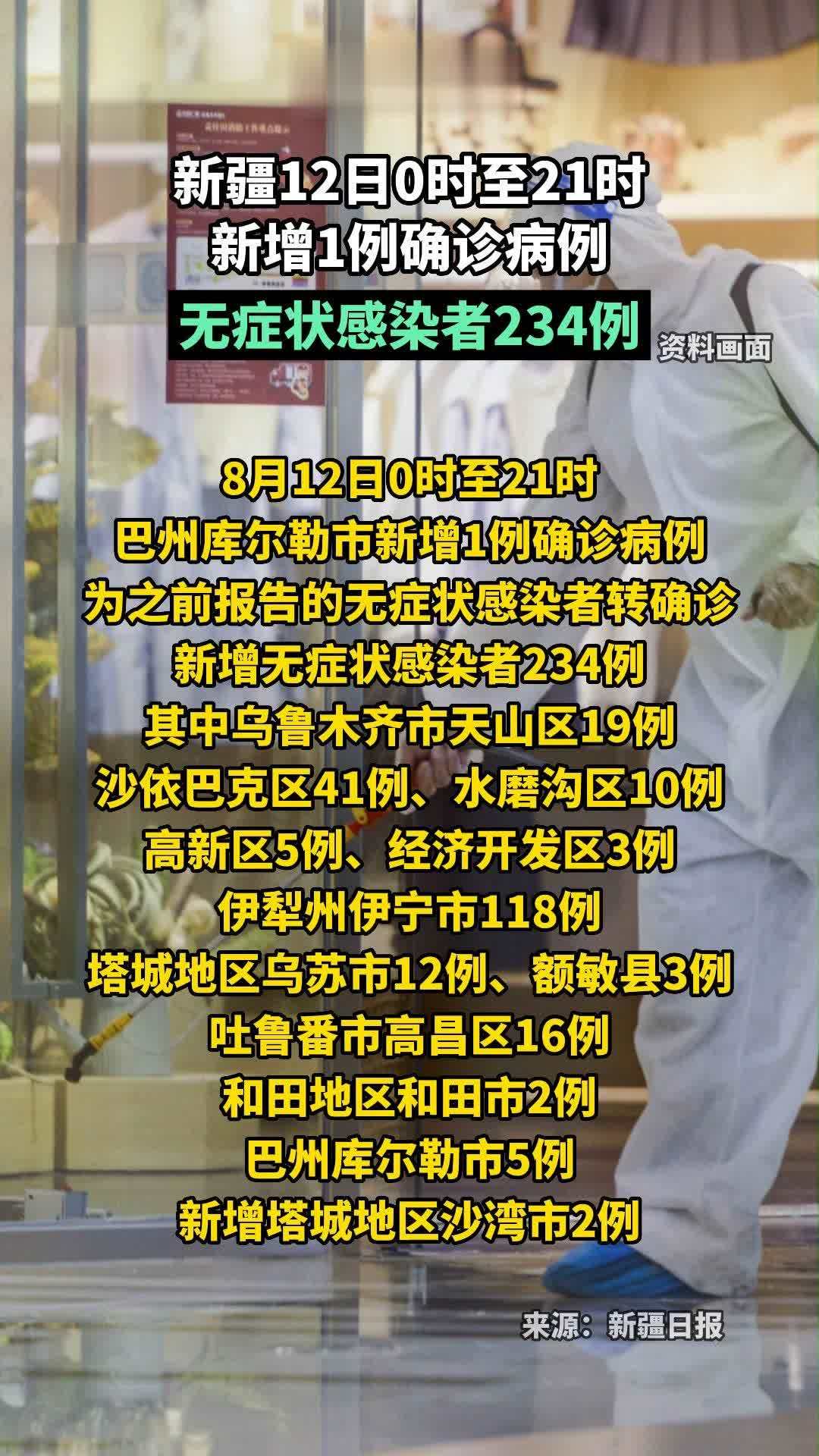 新疆12日0时至21时新增1例确诊病例无症状感染者234例凤凰网视频凤凰网 0036