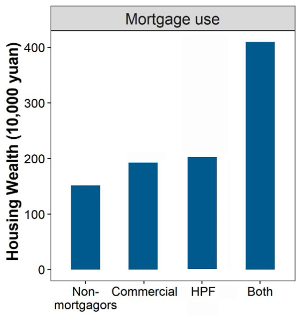 图6 按住房贷款使用情况分类的住房财富