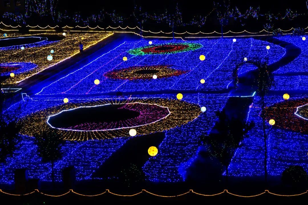 七彩灯光点亮千亩花海 栖云花田邀你赴约“光影盛宴”