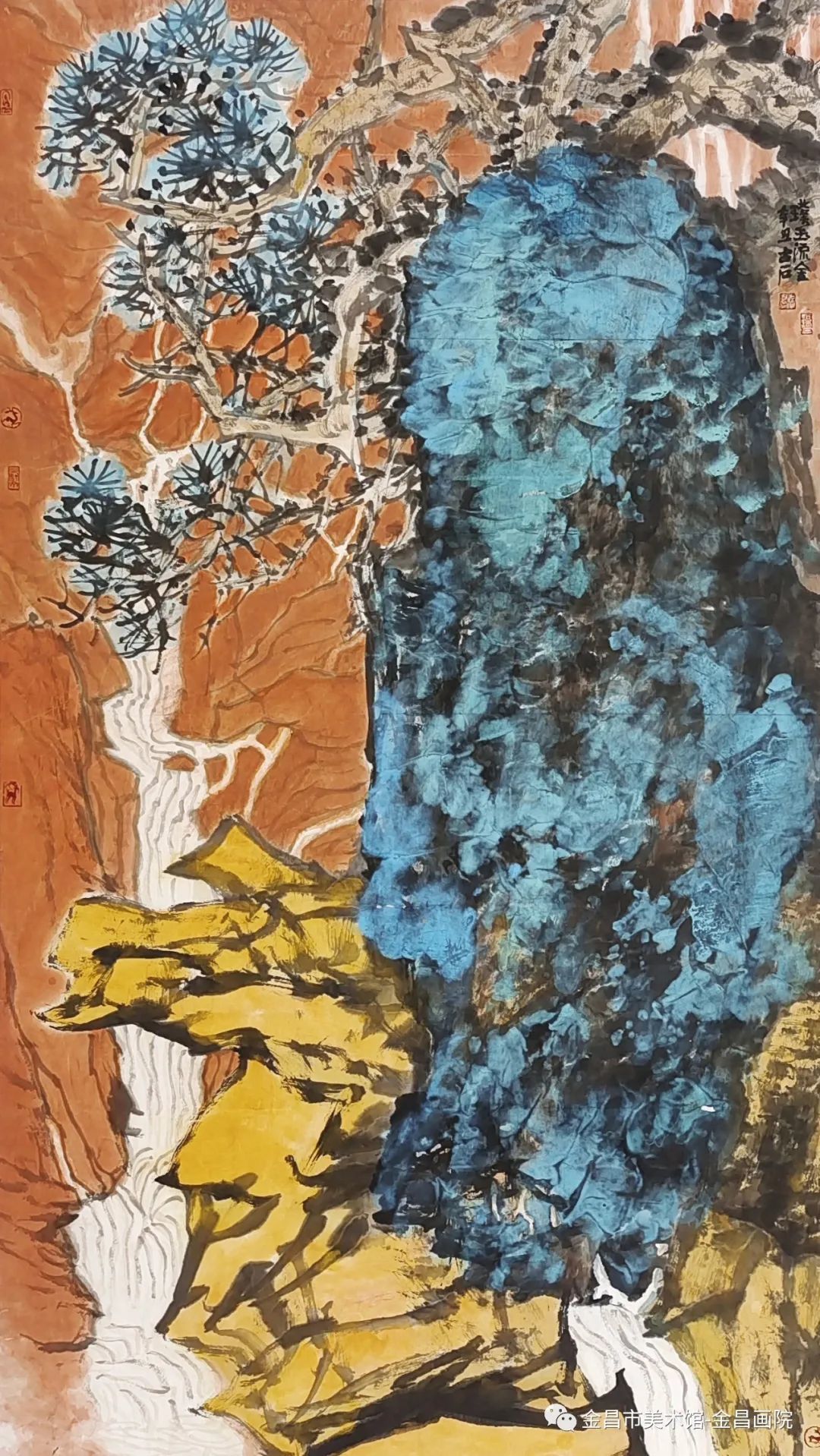 杨德仁《璞玉流金》170x70cm