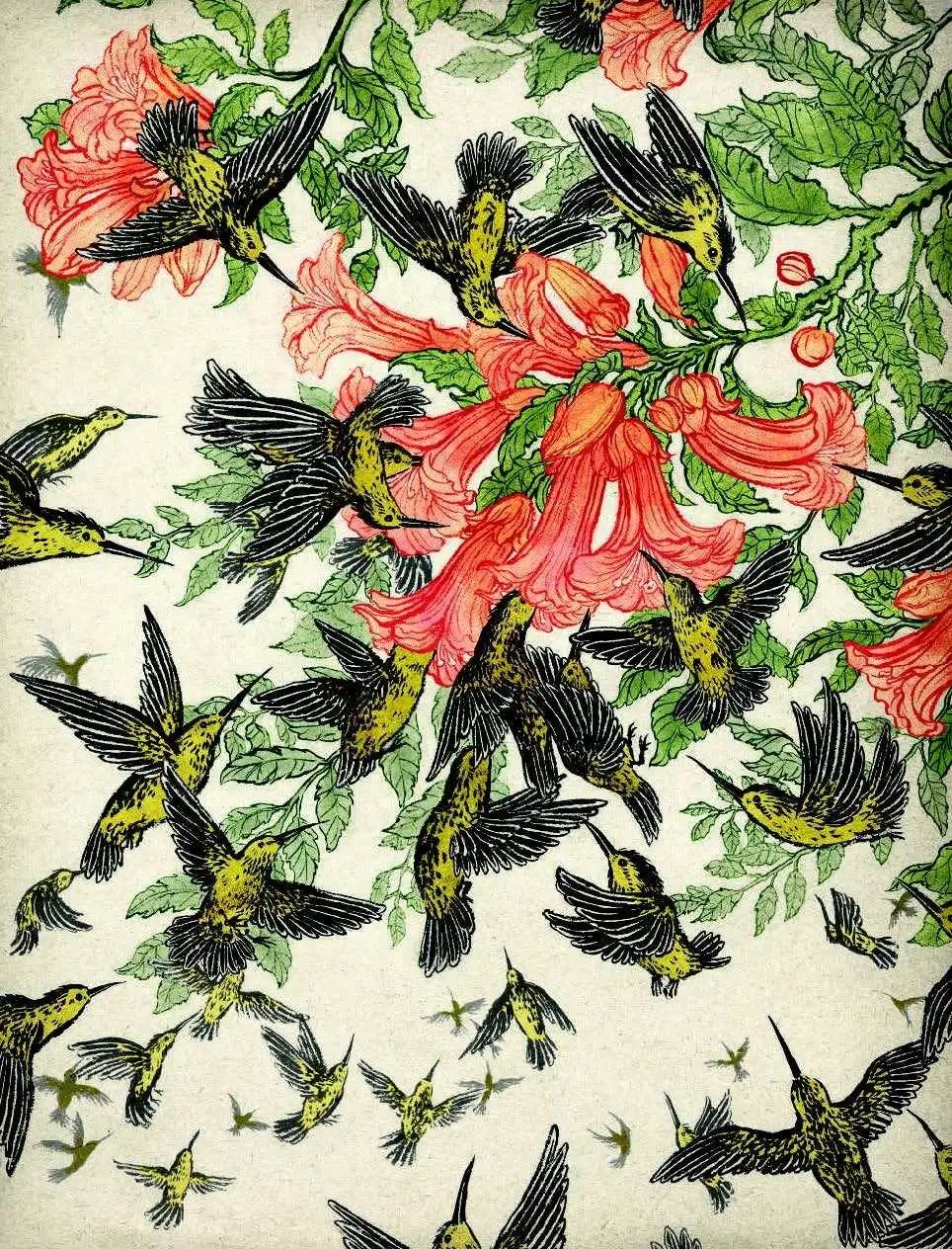 清水裕子，《近处有蜂鸟》（Closer and Hummingbirds），2013年
