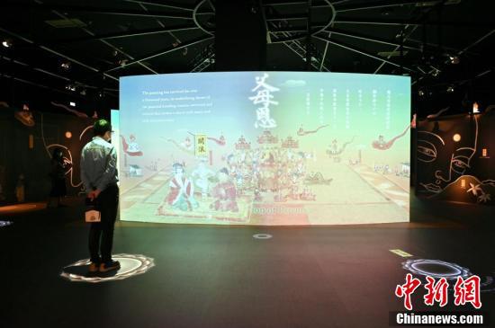 多媒体展示“报父母恩重经变”绢画