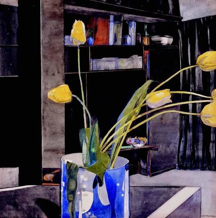 查尔斯·雷尼·麦金托什，《黄色郁金香》（Yellow Tulips），约1922—1923年