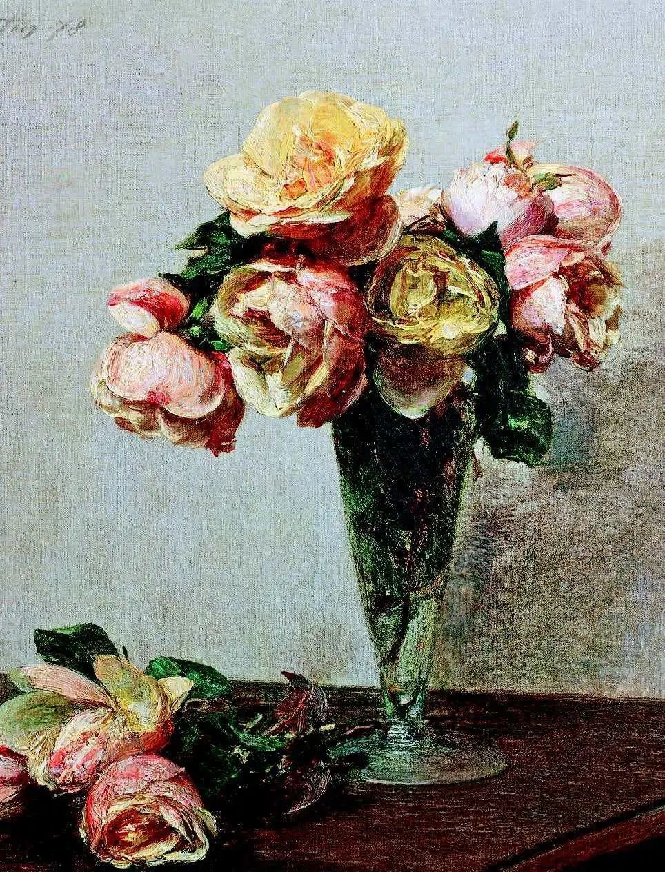 亨利·方丹·拉图尔，《月季》（Rose），1878年