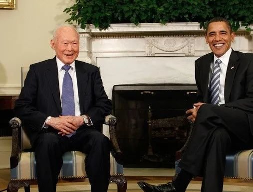 李光耀与奥巴马在美国会晤，奥巴马称：“李光耀启发了我的亚太再平衡战略”