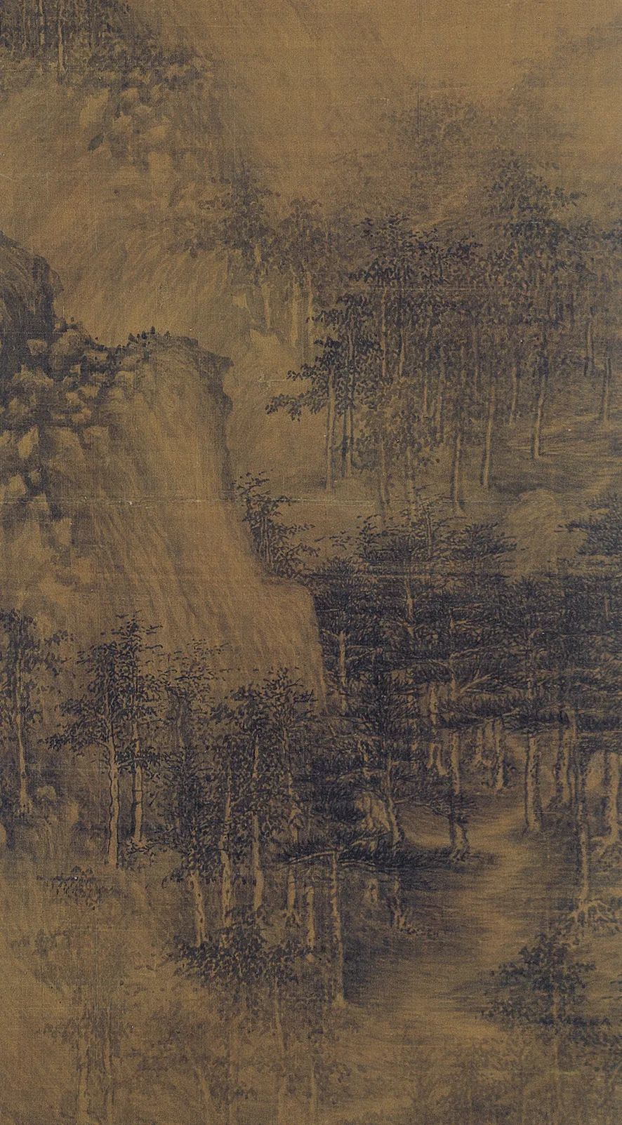 五代南唐 巨然 层岩丛树图 轴(局部) 10.5-11.15(限展)